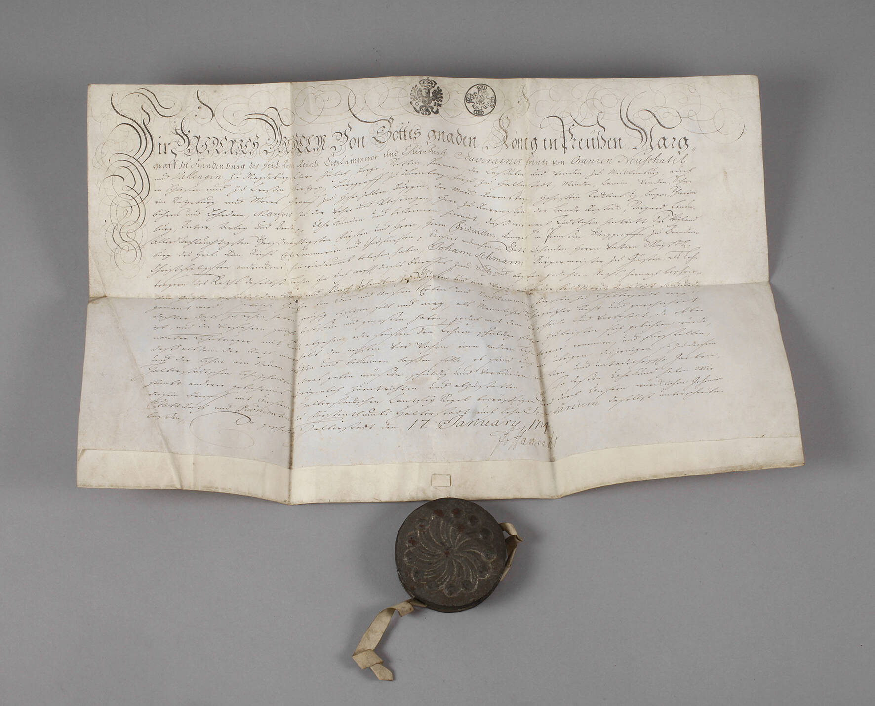 Lehnsbrief Halberstadt 1714