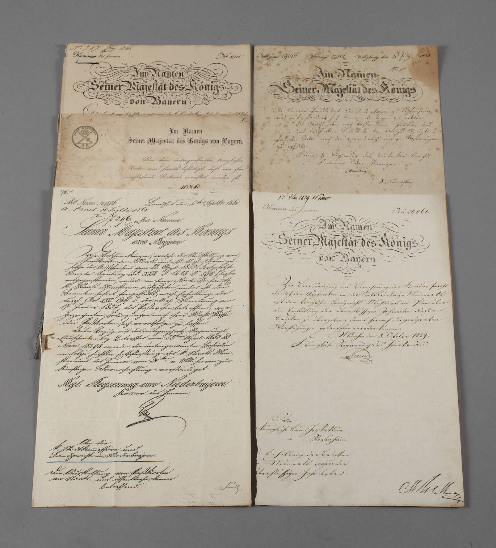 Konvolut Dokumente Königreich Bayern