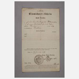 Zwei Dokumente Dresden