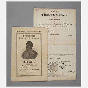 Zwei Dokumente Dresden