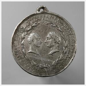Zinnmedaille auf Blücher und Schwarzenberg 1814