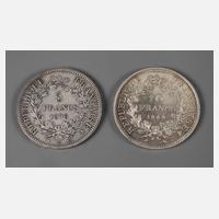 Zwei Francs-Münzen111