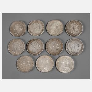 Konvolut 5 Mark Preußen