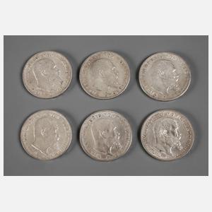 Konvolut 3 Mark Württemberg