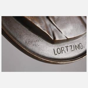 Bronzeplaketten Lortzing und Mendelssohn