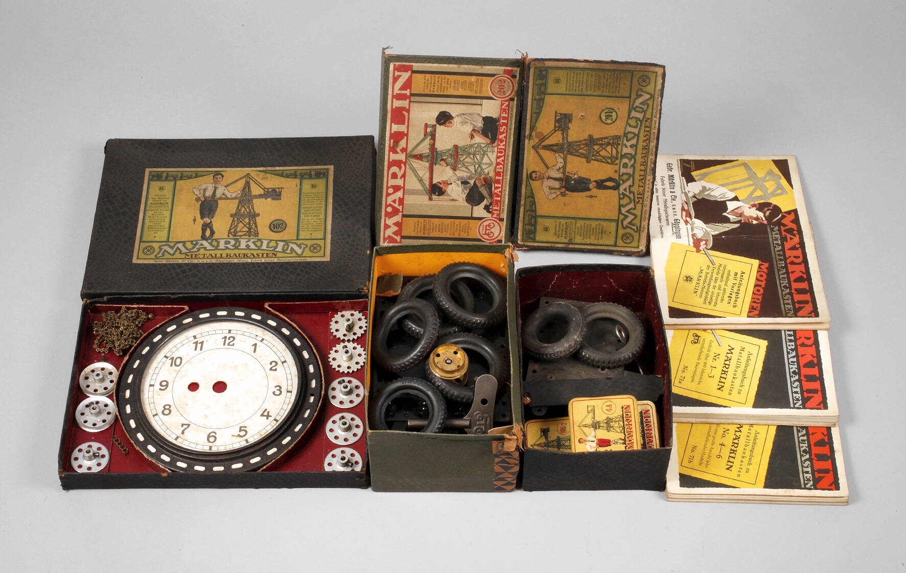 Märklin Konvolut Metallbaukästen und Anleitungshefte