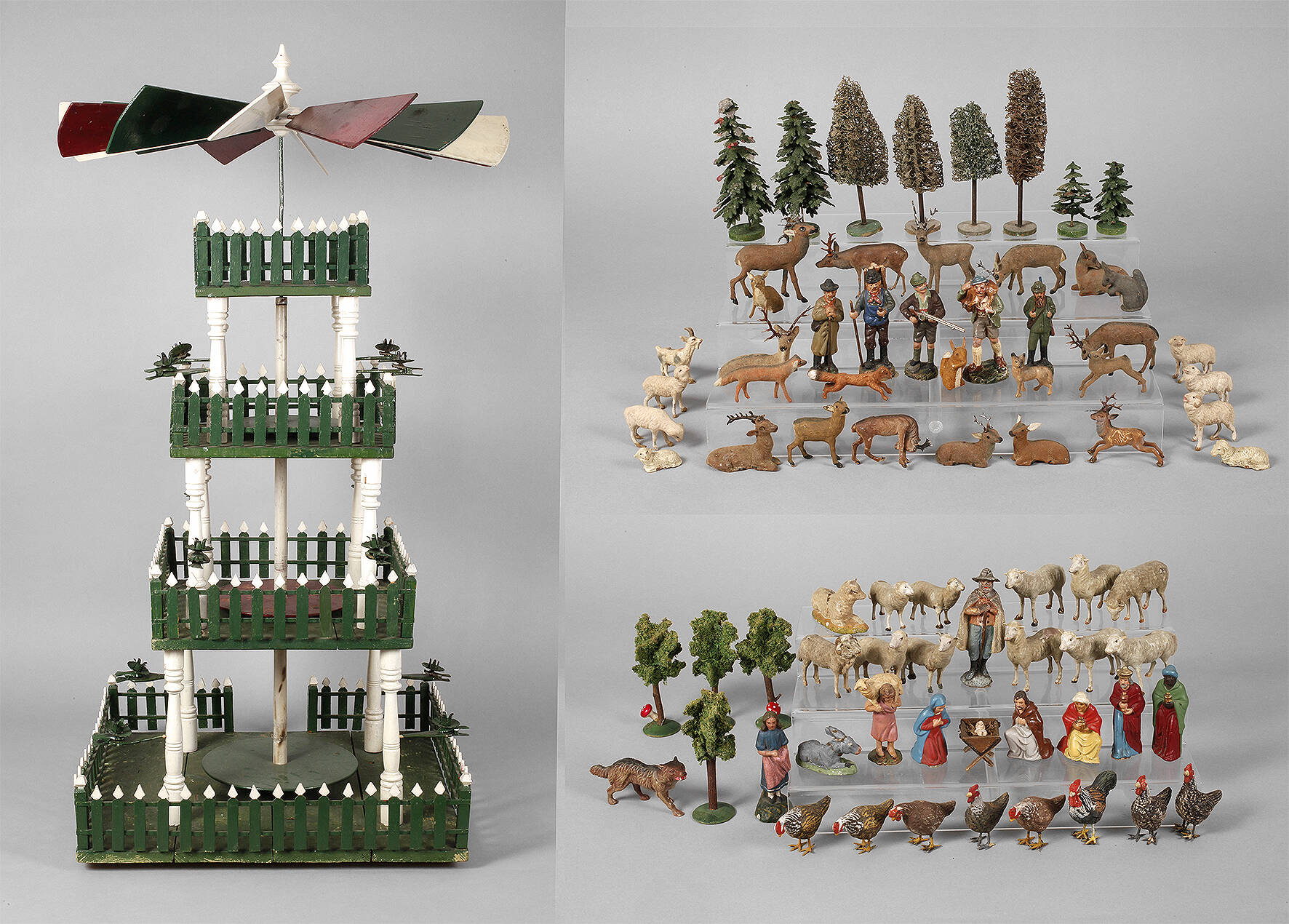 Große Weihnachtspyramide mit Zubehör