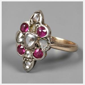 Damenring mit Rubinen und Diamanten