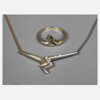 Ring und Collier mit Farbbrillanten111