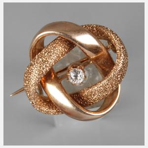 Schleifenbrosche mit Diamant