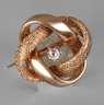 Schleifenbrosche mit Diamant