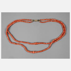 Zweireihiges Korallencollier