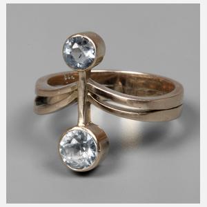 Damenring mit Aquamarinen