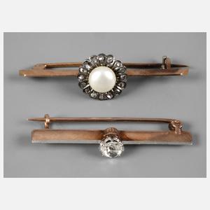 Zwei Diamantbroschen