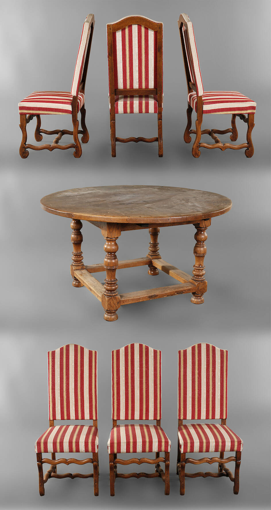 Barocktisch und sechs Stühle