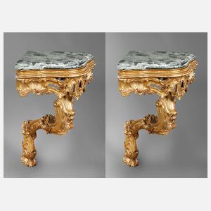 Paar Eckkonsolen Rokoko