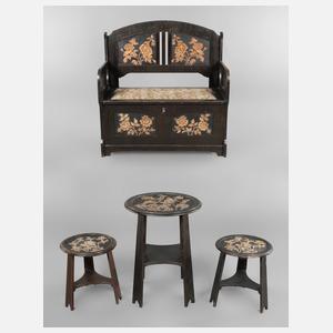 Vier Kleinmöbel Jugendstil