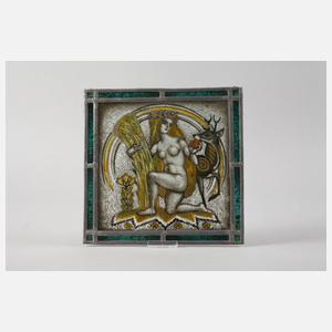 Vier Bleiglasscheiben