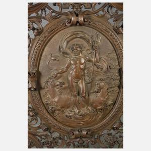 Prächtiger Kaminschirm Bronze