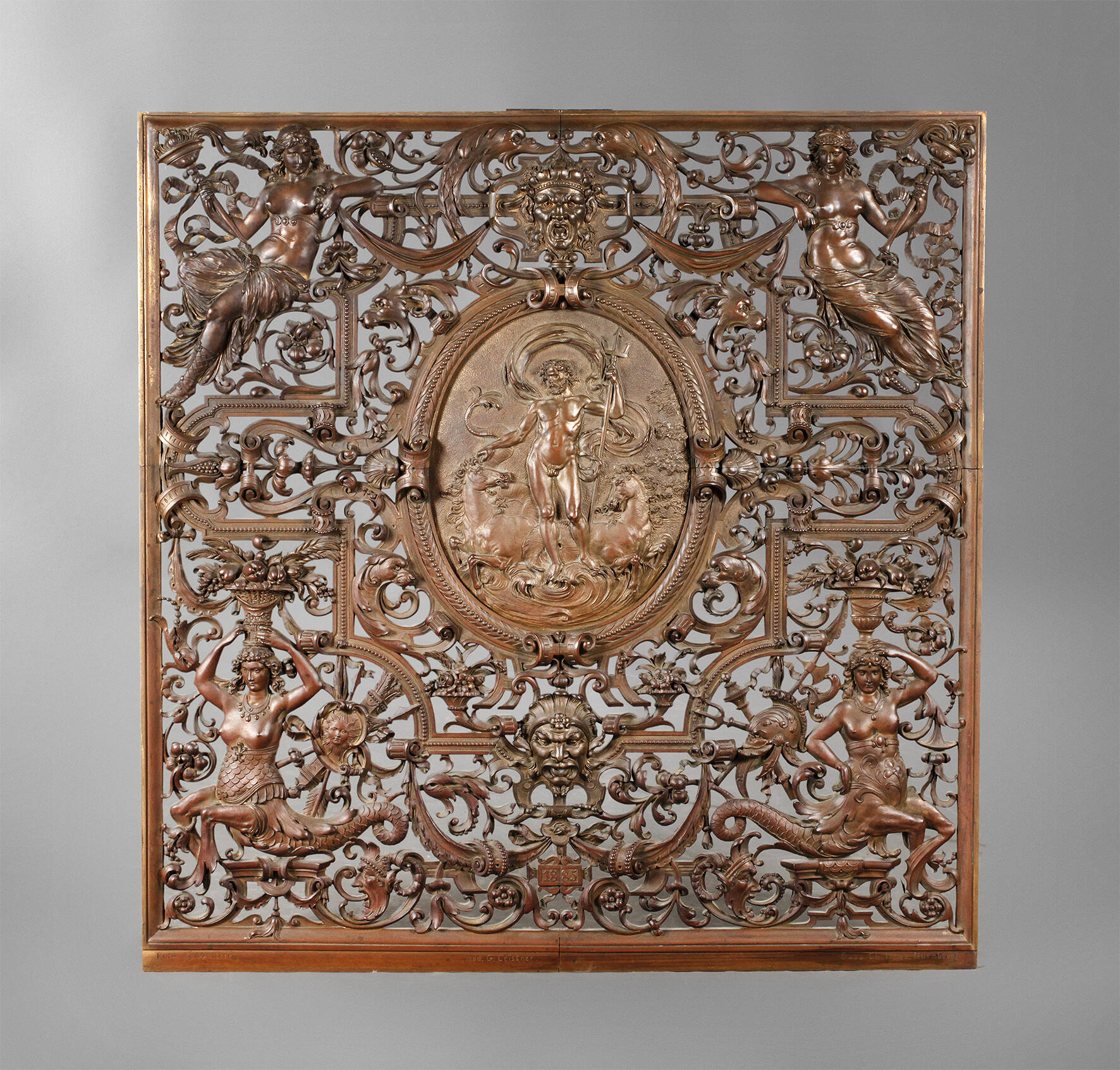 Prächtiger Kaminschirm Bronze