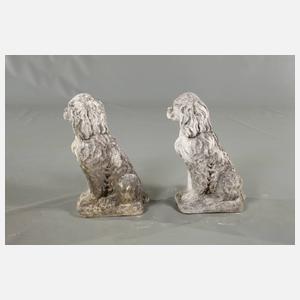Steinguss zwei Hunde