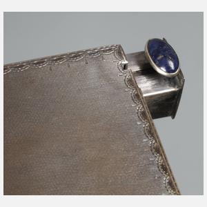 Silber Puderdose mit Lippenstifthalter