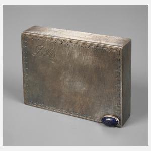 Silber Puderdose mit Lippenstifthalter