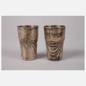 Orivit AG zwei Jugendstil-Schnapsbecher