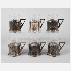 WMF sechs Teeglashalter