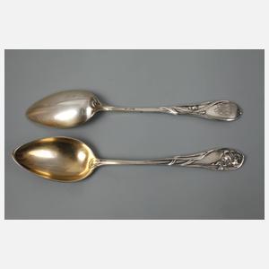 Sechs Mokkalöffel Silber Bruckmann