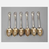 Sechs Mokkalöffel Silber Bruckmann111