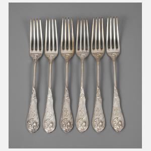 Bruckmann sechs Gabeln Weltausstellung Paris