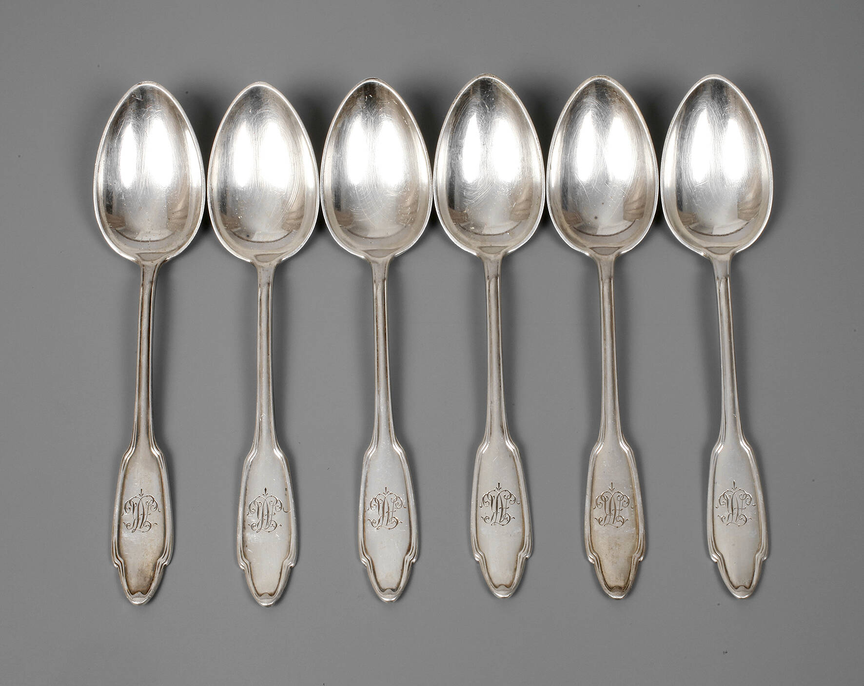 Hugo Leven sechs Kaffeelöffel Silber