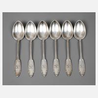 Hugo Leven sechs Kaffeelöffel Silber111