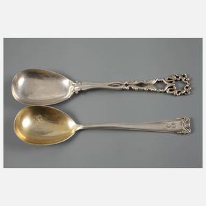 Bruckmann drei Vorlegeteile Silber