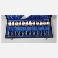 Zwölf Mokkalöffel Silber Bruckmann111