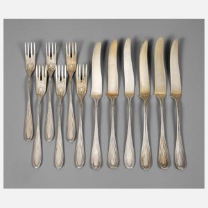 Hans Christiansen Dessertbesteck Silber