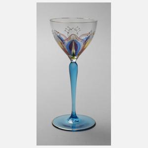 Stängelglas Jugendstil mit Blütendekor
