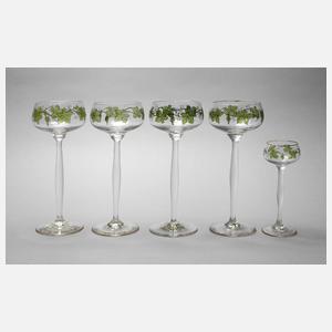 Theresienthal vier Weinrömer und ein Likörglas