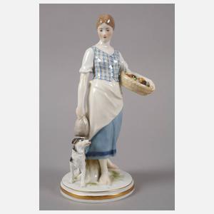 Meissen "Landmädchen mit Wachtelhund"