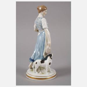 Meissen "Landmädchen mit Wachtelhund"