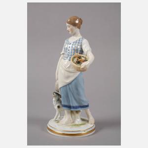 Meissen "Landmädchen mit Wachtelhund"