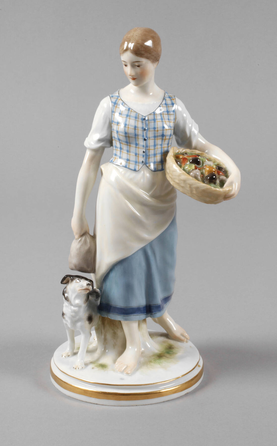 Meissen "Landmädchen mit Wachtelhund"