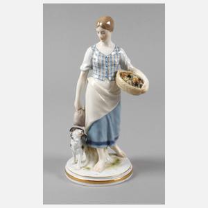 Meissen "Landmädchen mit Wachtelhund"