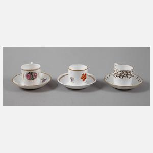 Nymphenburg drei Mokkatassen