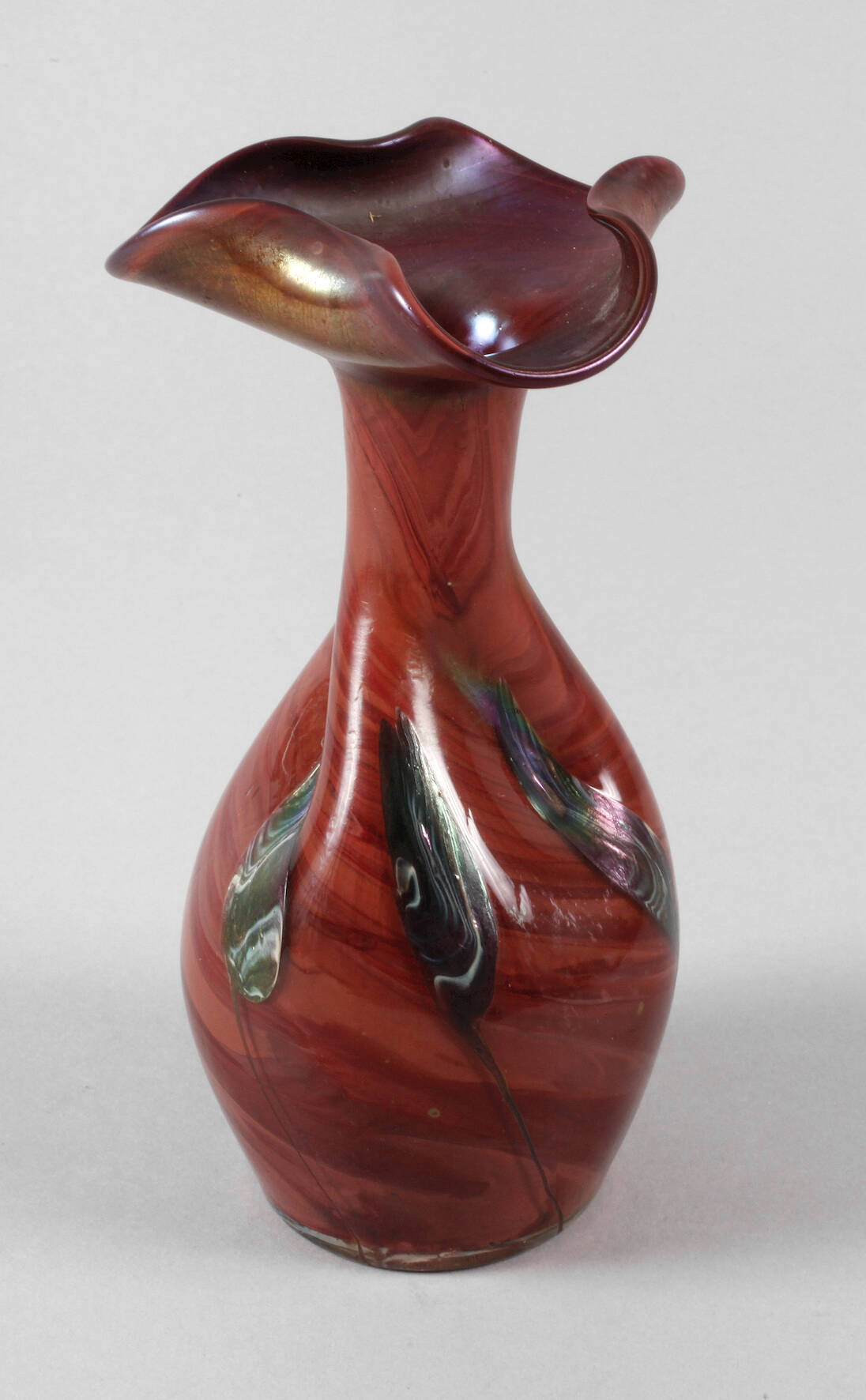 Rindskopf Vase "Lebrigrotes Opakglas"