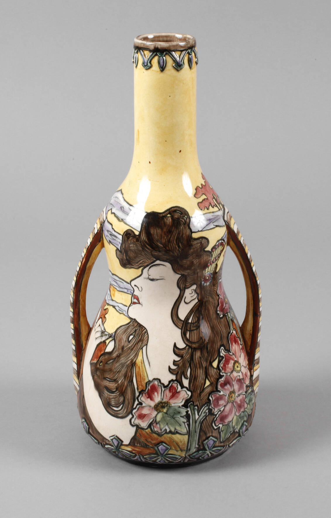 Royal Bonn Vase nach Alfons Mucha