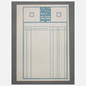 Rechnungsformular Wiener Werkstätte