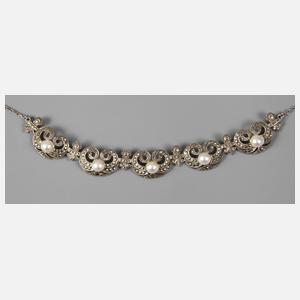 Collier mit Perlen und Markasiten