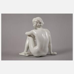 Schaubachkunst sitzender weiblicher Akt